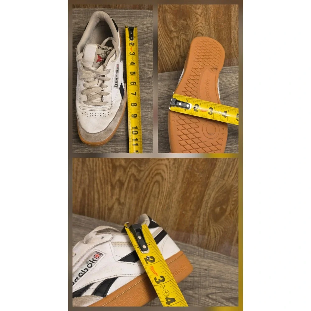 Reebok Club C Revenge Vintage Leather Shoes Men's Size 9.5 White Black Gum Sole